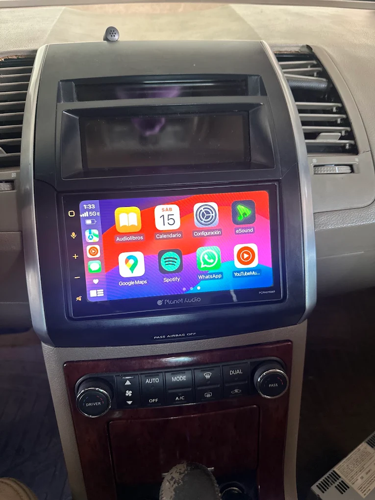 Planet Audio touchscreen stereo installed in a vehicle
